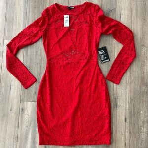 NWT Express Red Long Sleeve Dress